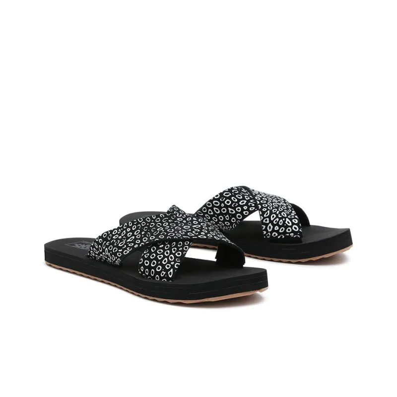 Vans Cross Strap Slide On 'Black White'-2