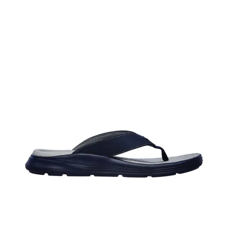 Skechers Relaxed Fit Rubber Sole Slip-Resistant Slide Slippers Men's Blue Gray-1