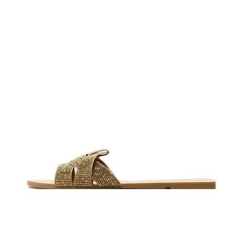 ZARA Slide Slippers Women's Gold