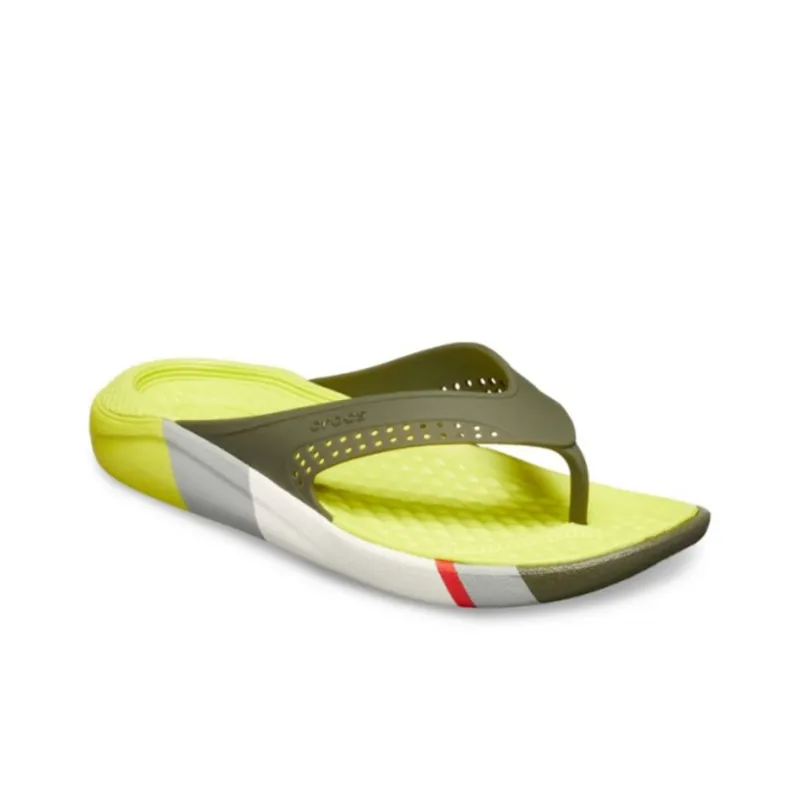 Crocs LiteRide Colorblock Flip Flip Flops Yellow-1