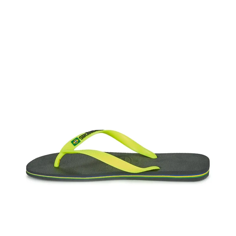Havaianas Brazil Logo Stylish Sandals Men's Black Green-0