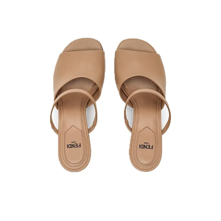 FENDI Fendi First Slide Slippers Women's Beige-3