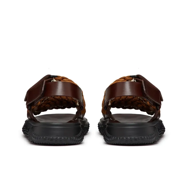 Valentino Beach Sandals Men's Brown-4
