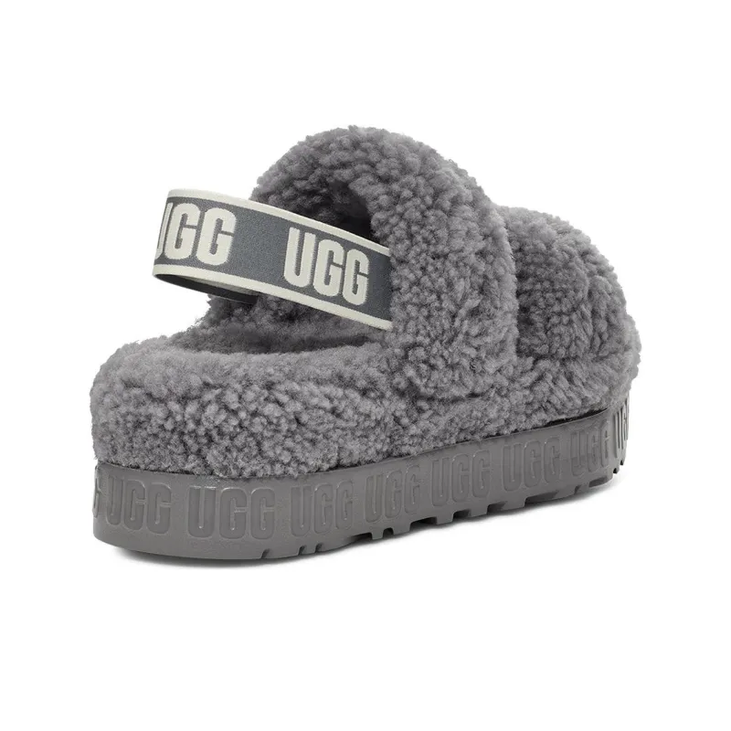 UGG Fluff Fuzzy Slippers Women's Lighthouse Gray-2
