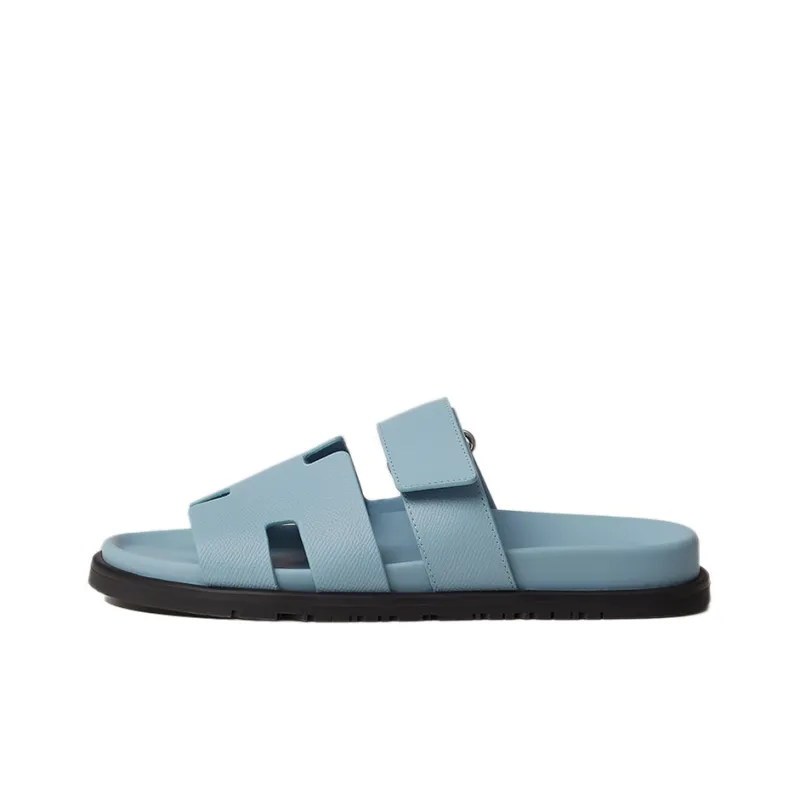 HERMES Chypre Slide Slippers Men's Cerulean-0