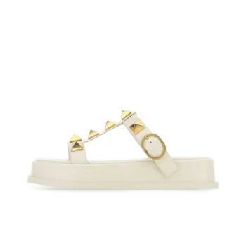 Valentino Rockstud Quiet Slide Slippers Women's White