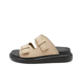 Alexander McQueen Hybrid Rubber Sole Abrasion Resistant Slide Slippers Men's Black