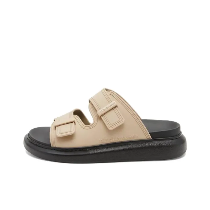 Alexander McQueen Hybrid Rubber Sole Abrasion Resistant Slide Slippers Men's Black-0