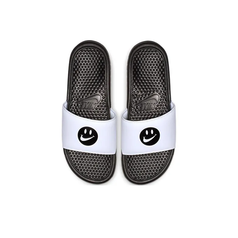 Nike Jdi Black White Smiling Face Slippers 'Black White'-3