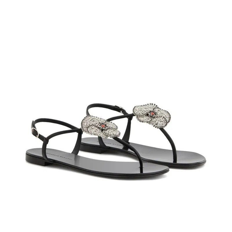Giuseppe Zanotti/GZ Hollie Flower Strap Sandals Women's Black-1
