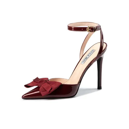 Lily Wei High Heels Women's Burgundy