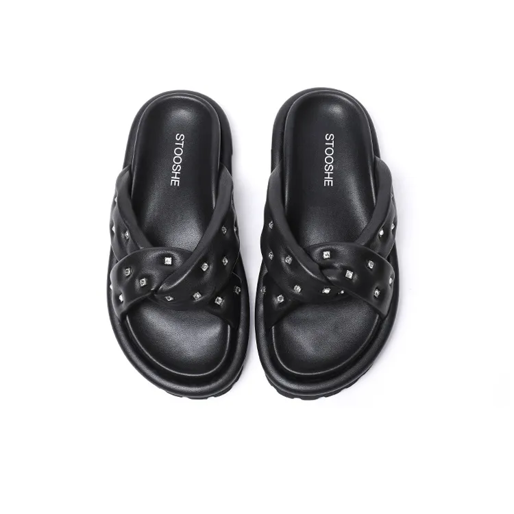 STOOSHE Slide Slippers Women's Black-3