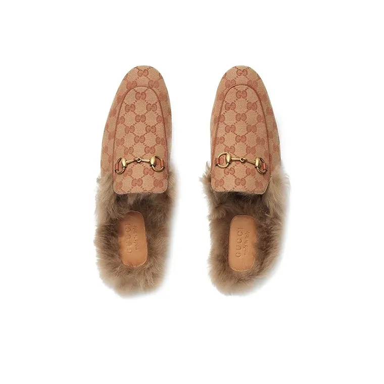 GUCCI Princetown Wrap-toe Slippers Men's Brown-3