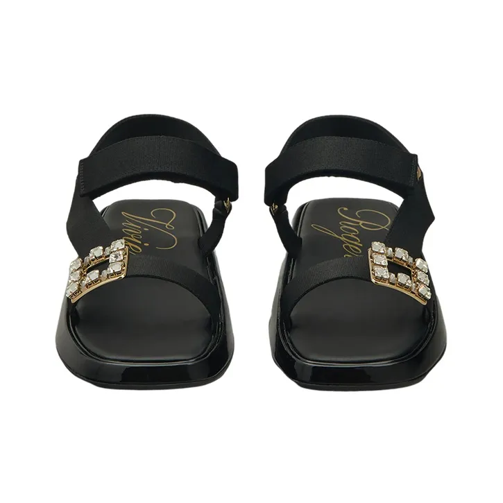 Roger Vivier Vivier Slide Trekky Strap Sandals Women's Black-2