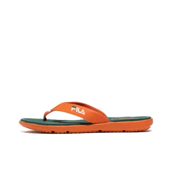 FILA Slicksong V2 Flip Flops Unisex Orange Green Korean Style