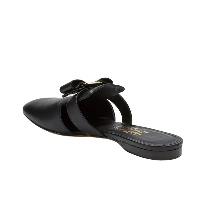 FERRAGAMO Vara Closed Toe Slippers Women's Black-2