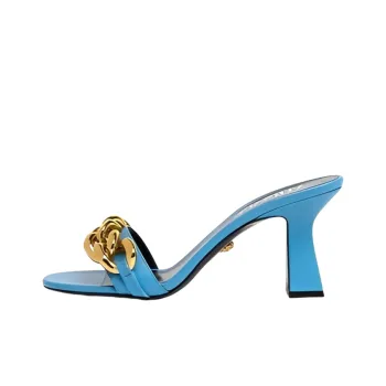 VERSACE Slide Slippers Women's Light Blue