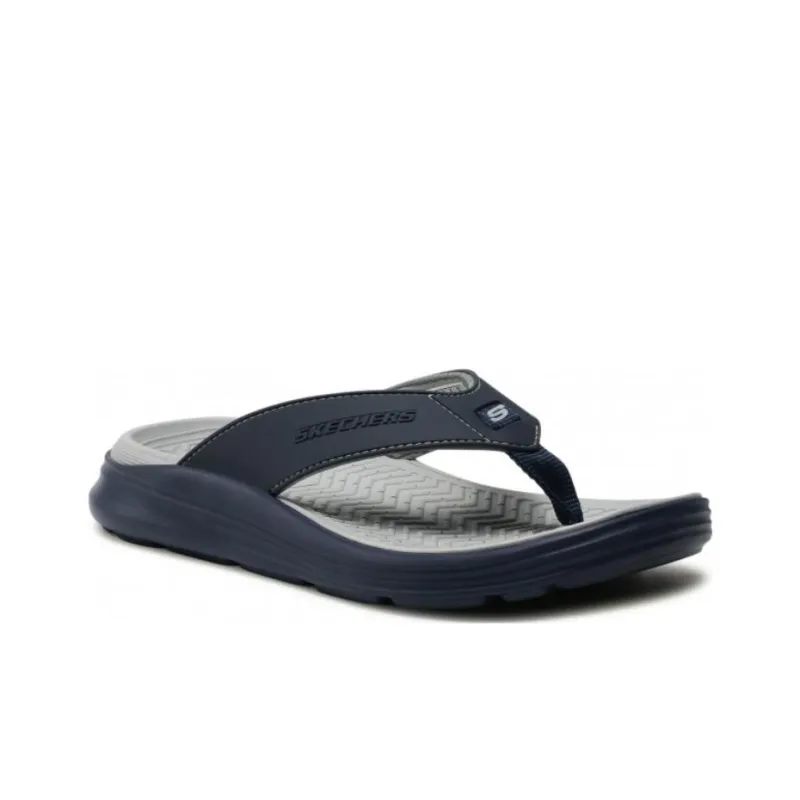 Skechers Relaxed Fit Rubber Sole Slip-Resistant Slide Slippers Men's Blue Gray-2