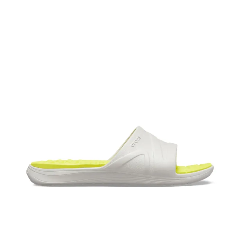 Crocs Reviva Broad Strap Round Toe Slides 'Yellow White'-1