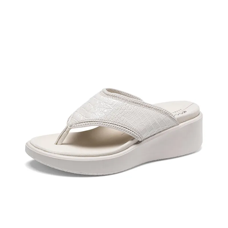 Ecco Smooth Collection Slippers Women's White-1
