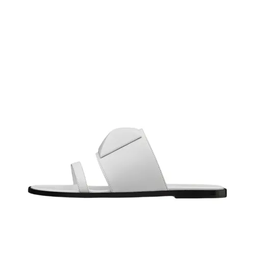 HERMES Slide Slippers Women's White