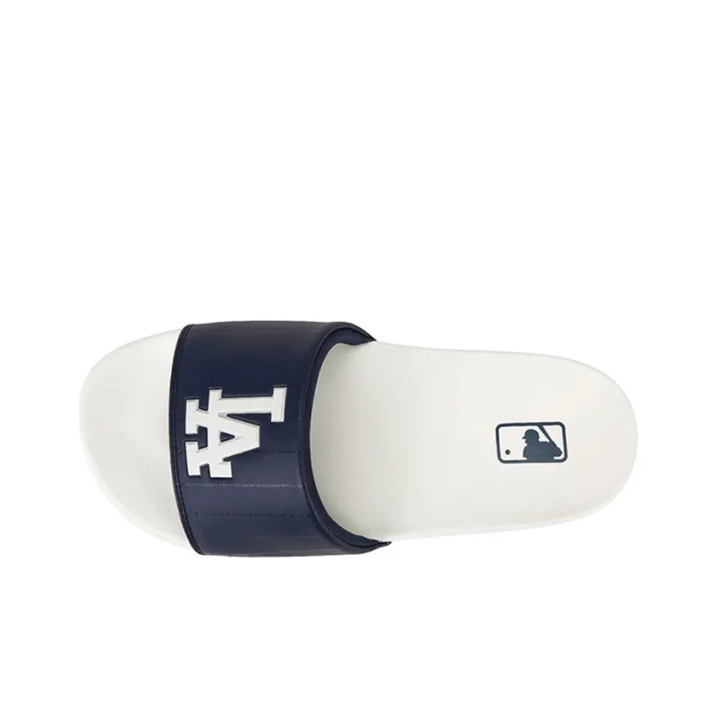 MLB Slipper Rubber Sole Slide Slippers Unisex Beige Blue-3