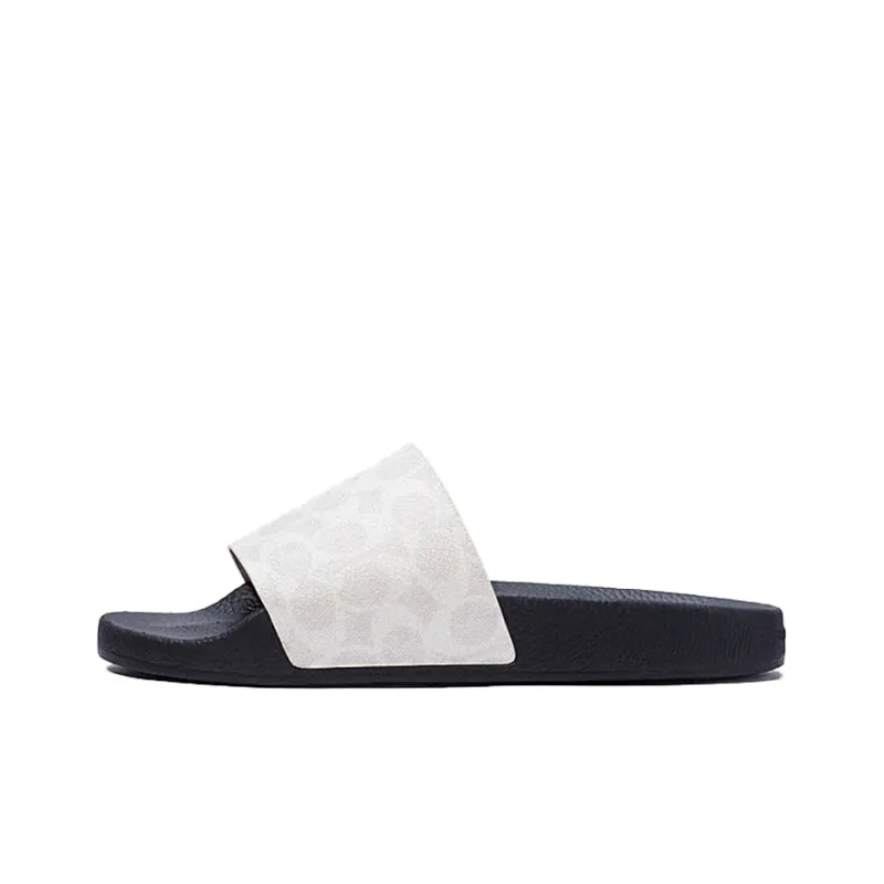 COACH Rubber Sole Slide Slippers Men's White-0