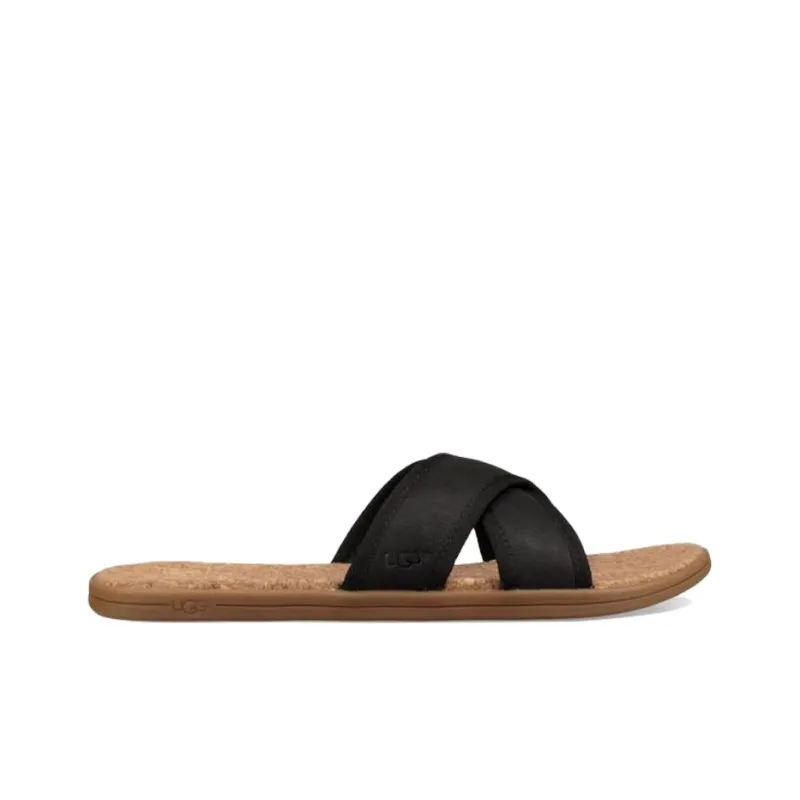 UGG Seaside Slide Cowhide Black Slippers-1
