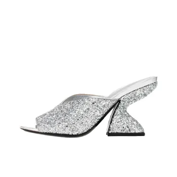 Ferragamo Slide Slippers Women's Silver
