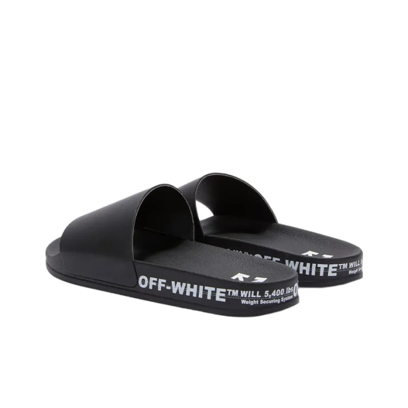 OFF WHITE Industrial Belt Slides Black White-3