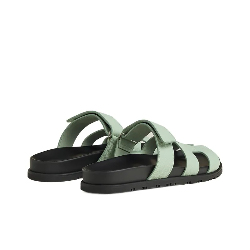HERMES Chypre Rubber Sole Slip Resistant Slide Slippers Women's Light Green-3