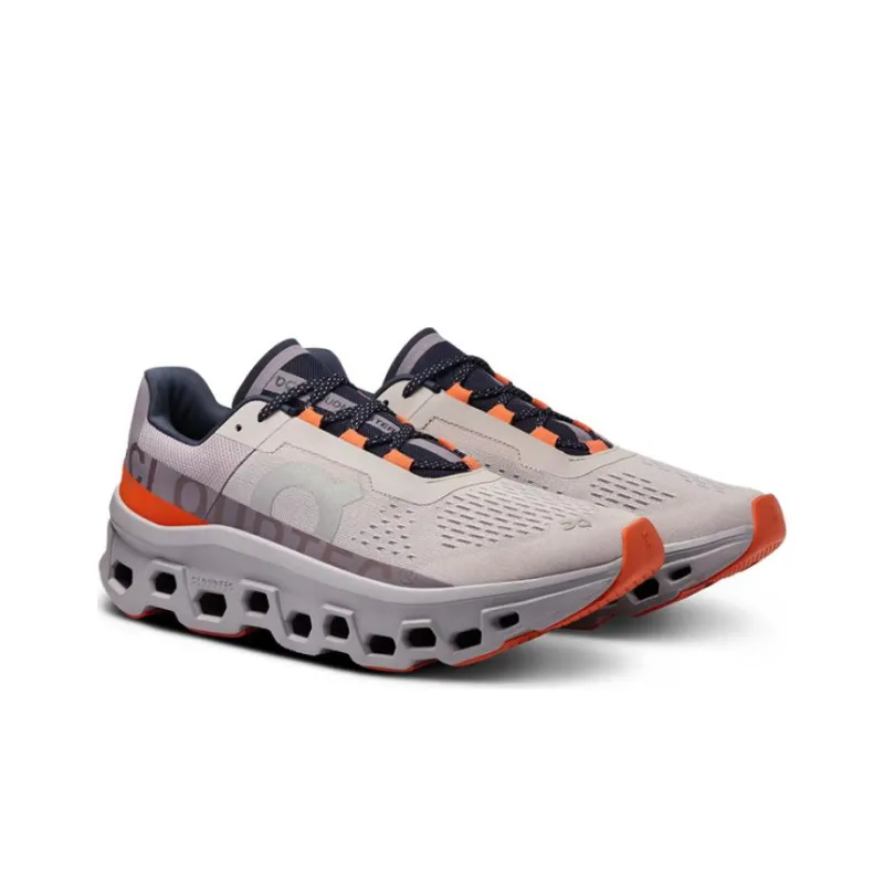 On Cloudmonster Anti Slip Wear Resistant Low Top Carbon Plate Casual Running Shoes Men's Gray-2