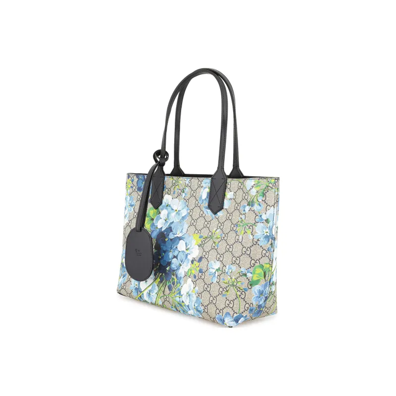 GUCCI GG Blooms Leather Tote Bag Shopping Bag Shoulder Bag Crossbody Bag Handbag Small Size Women's Beige/Blue-1