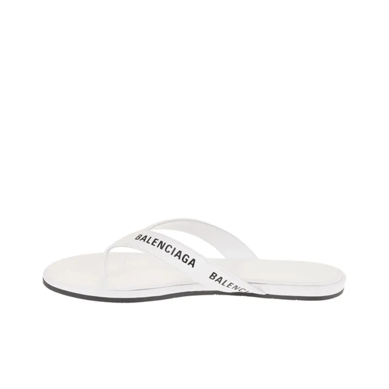 Balenciaga Women's Flip Flop Slides 'Allover Logo - White'-0