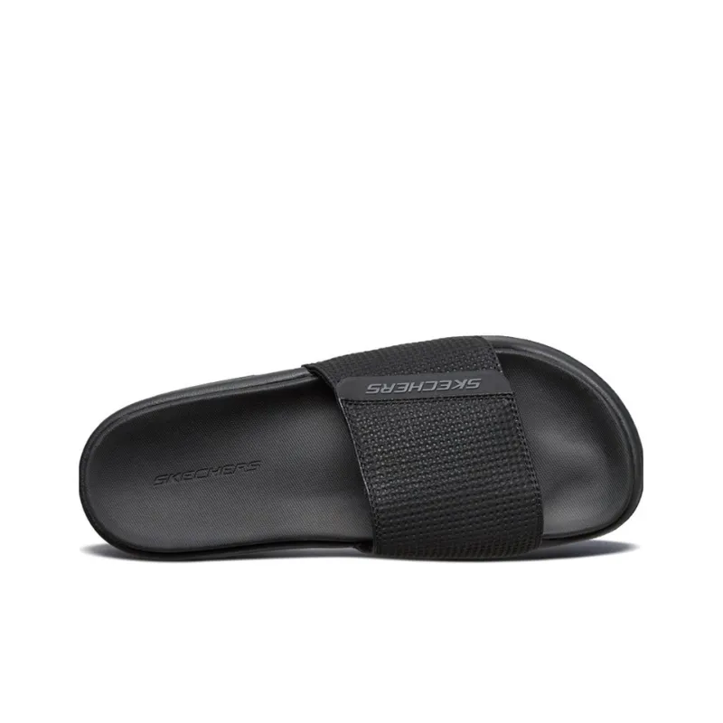 Skechers Velcro Flat Heel Sports Slippers Black-2