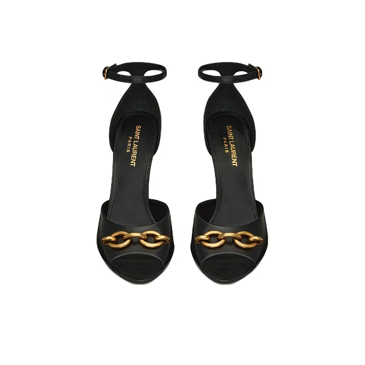 SAINT LAURENT Le Maillon Strap Sandals Women's Black-3