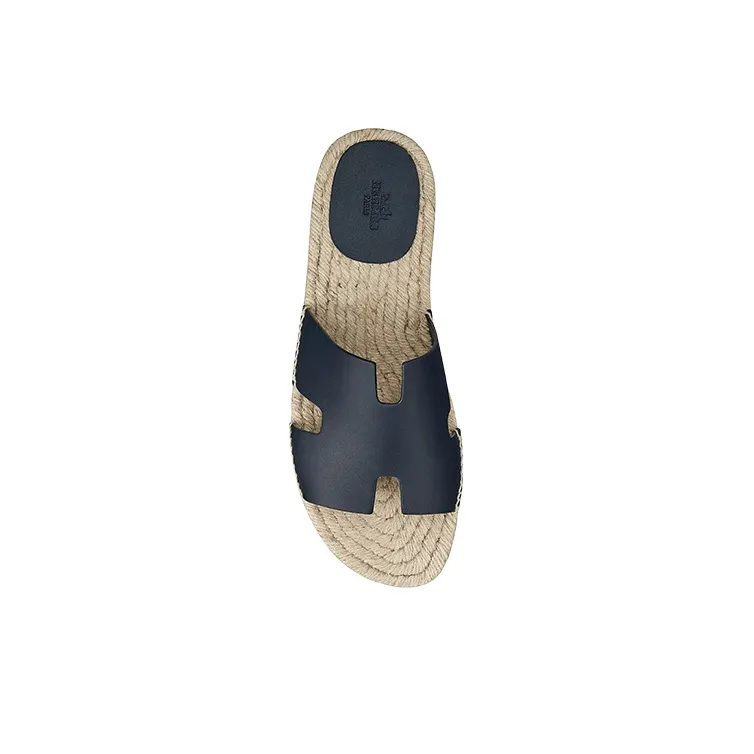 HERMES Antigua Espadrille Bleu Indigo Calfskin Leather-2