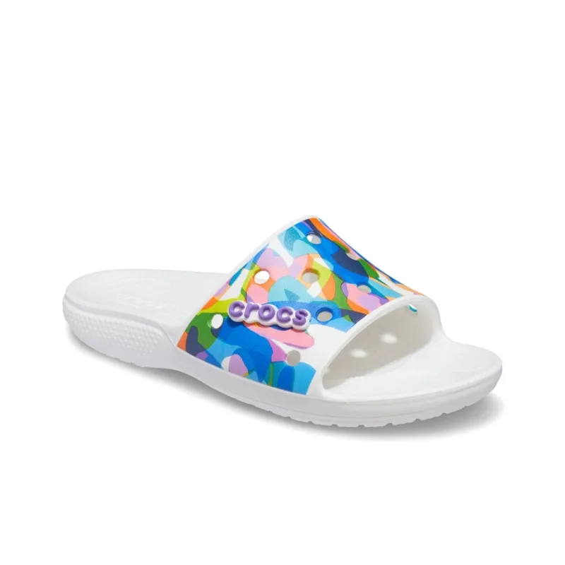 Crocs Classic Bubble Block Slides 'White Multi'-2