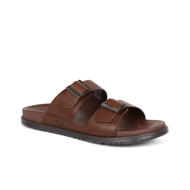 UGG Wainscott Buckle Slide Slide Slippers Men Burgundy-2