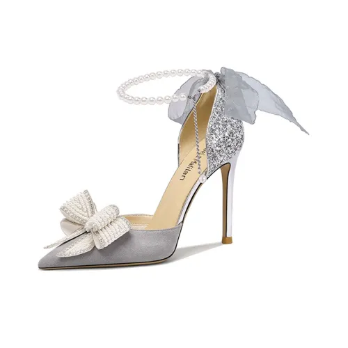 Lily Wei High Heels Women's Silver Gray