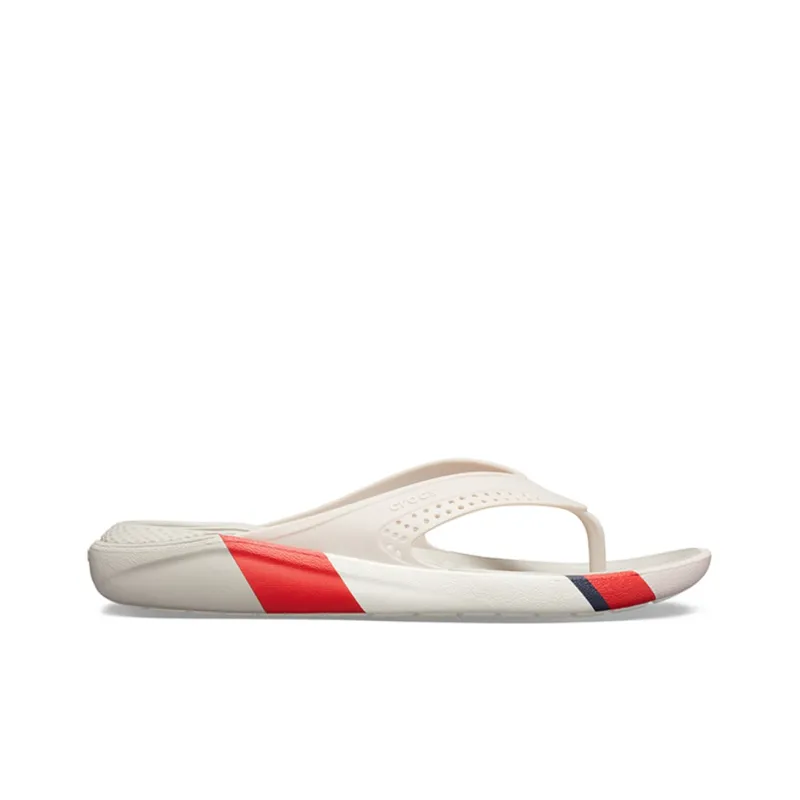 Crocs LiteRide Colorblock Slides 'White Red'-1