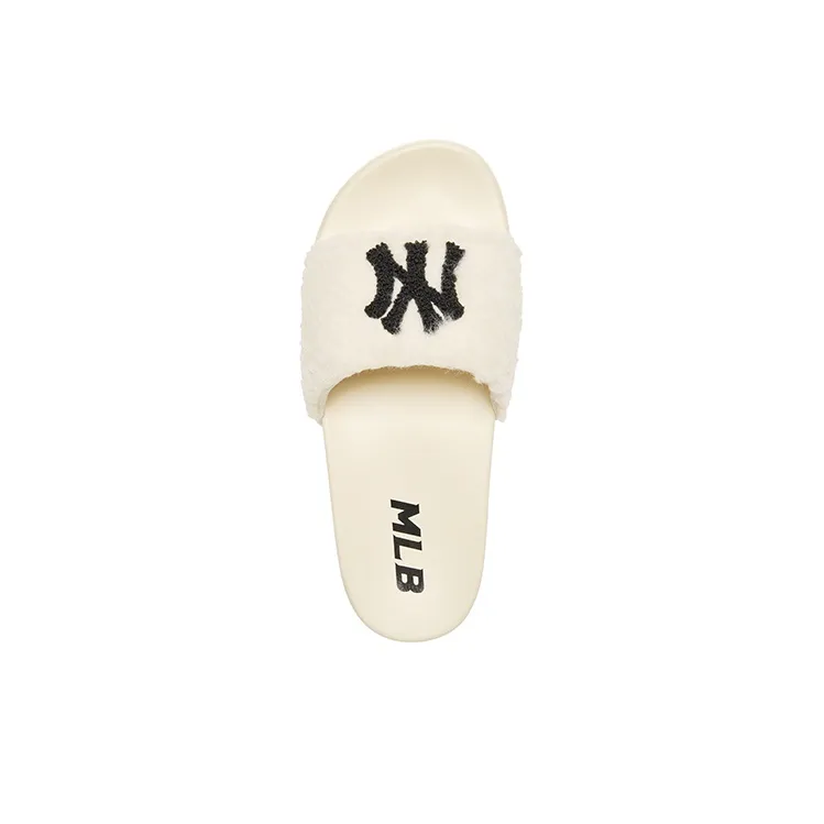 MLB Slipper Rubber Sole Slip Resistant Slide Slippers Unisex Ecru-3