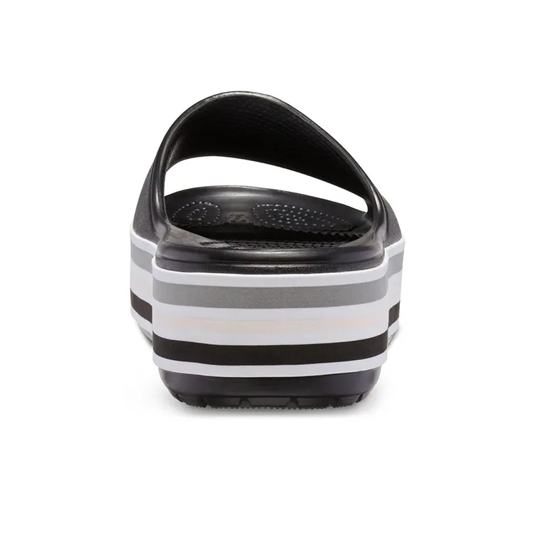 Crocs Crocband Platform Slides 'Black Grey White'-5