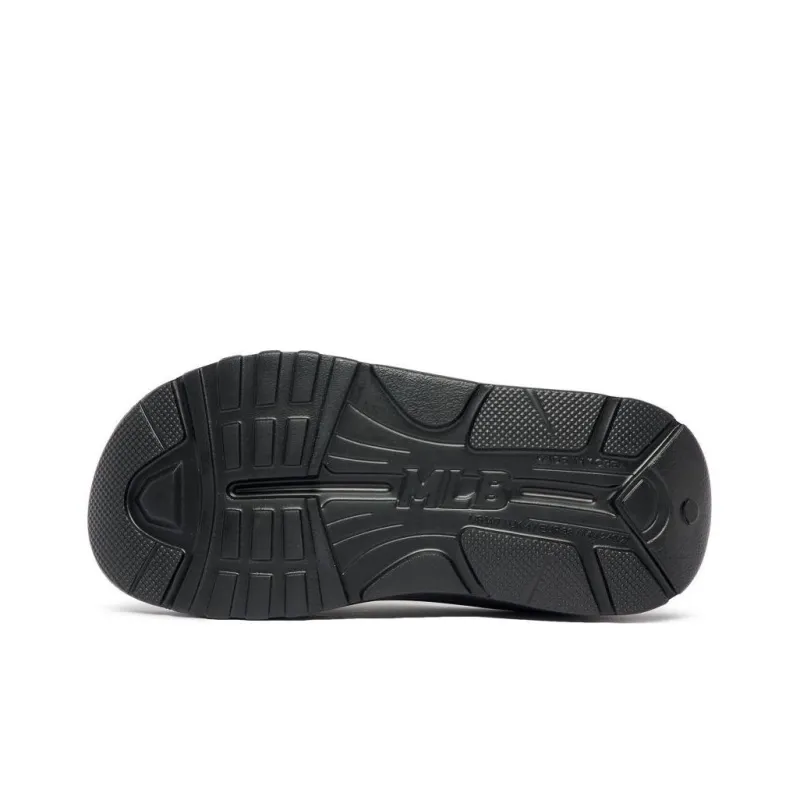 MLB Slipper Rubber Sole Odor Resistant Slip Resistant Slide Slippers Unisex Black White-5