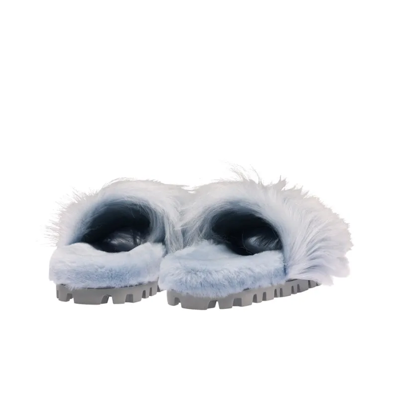 MIU MIU Slide Slippers Women's Blue-3