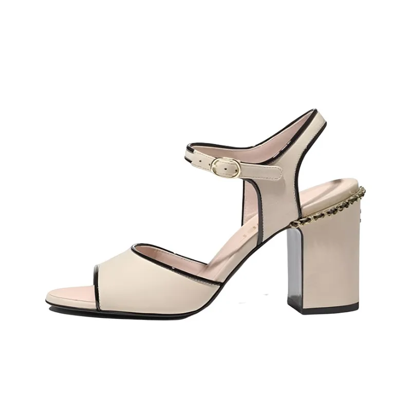 CHANEL Stylish Sandals Women's Beige-0