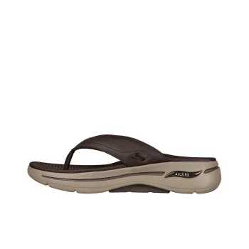 Skechers Go Walk Arch Fit Rubber Sole Slip-Resistant Slide Slippers Men's Brown