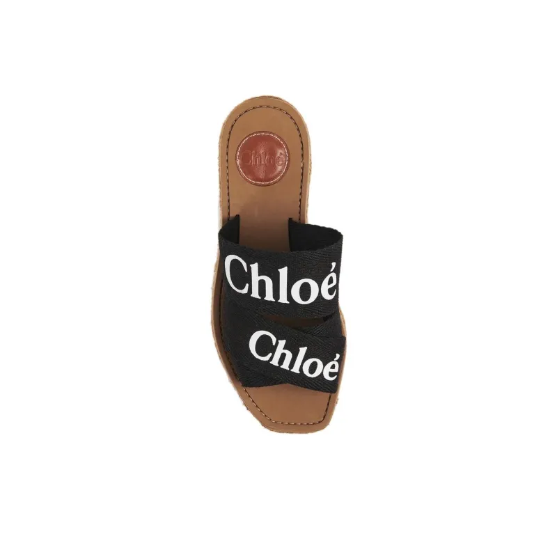 Chloe Woody Abrasion Resistant Slide Slippers Women's Black-3