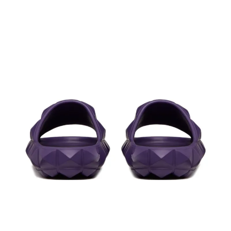 Valentino Roman Stud Turtle Slide Sandal Purple-4