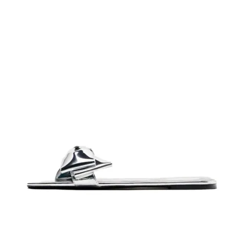 ZARA Slide Slippers Women's Silver